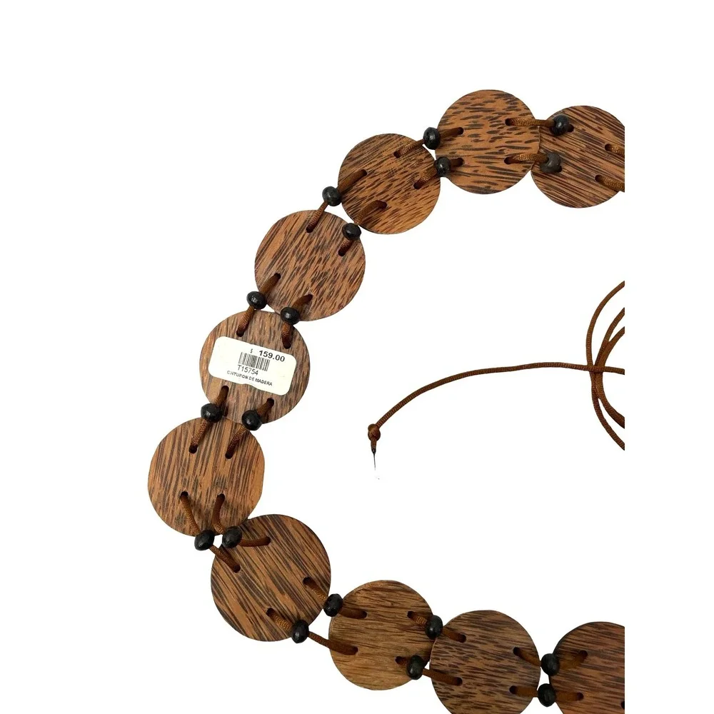 Coconut concho discs belt brown boho western artsy